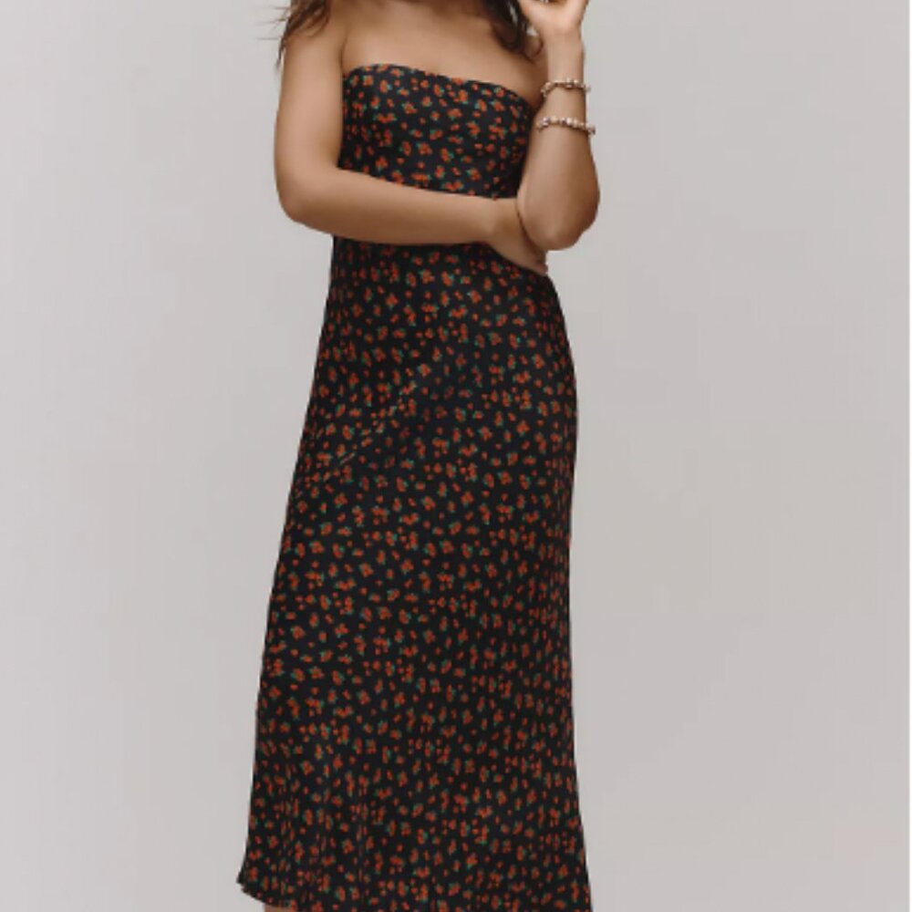 New with tag unworn Anthropologie Tilda Satin Midi Slip Dress.Small. Retail $118 - Picture 3 of 11